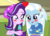 Size: 1164x828 | Tagged: safe, artist:themexicanpunisher, starlight glimmer, trixie, equestria girls, equestria girls specials, g4, my little pony equestria girls: better together, my little pony equestria girls: forgotten friendship, my little pony equestria girls: mirror magic, beanie, blush sticker, blushing, crossed arms, female, hat, lesbian, ship:startrix, shipping