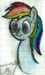 Size: 472x790 | Tagged: safe, artist:mfg637, rainbow dash, pony, g4, bust, female, graph paper, portrait, sketch, solo, traditional art