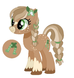 Size: 394x414 | Tagged: safe, artist:6-fingers-lover, oc, oc only, oc:lucky hoof, earth pony, pony, female, mare, offspring, parent:applejack, parent:trouble shoes, parents:troublejack, simple background, solo, transparent background