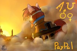 Size: 3000x2000 | Tagged: safe, artist:sinrinf, oc, oc only, pony, advertisement, auction, commission, desert, high res, solo, sunset, your character here
