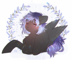 Size: 1781x1490 | Tagged: safe, artist:dagmell, oc, oc only, pegasus, pony, flower, solo