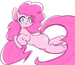 Size: 3864x3325 | Tagged: safe, artist:91o42, pinkie pie, earth pony, pony, g4, cute, diapinkes, female, high res, long tail, looking at you, mare, no pupils, simple background, solo, white background