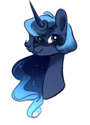 Size: 337x471 | Tagged: safe, artist:pandemiamichi, princess luna, pony, g4, bust, female, looking at you, mare, simple background, smiling, solo, white background