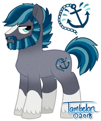 Size: 500x600 | Tagged: safe, artist:tambelon, oc, oc only, oc:anchors away, earth pony, pony, facial hair, male, solo, stallion