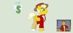 Size: 1722x793 | Tagged: safe, artist:hibouxmauve, pony, lyle lanley, male, ponified, the simpsons