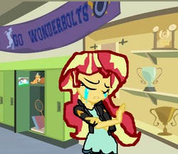 Size: 606x525 | Tagged: safe, artist:pink-cake123, sunset shimmer, equestria girls, g4, sad, sunsad shimmer