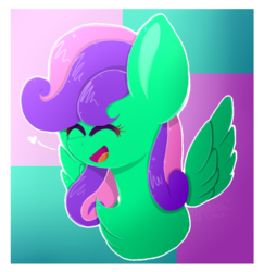 Size: 747x768 | Tagged: safe, artist:creadorachan, oc, oc only, pegasus, pony, bust, eyes closed, female, happy, mare, portrait, solo