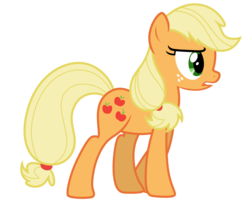 Size: 7606x6075 | Tagged: safe, artist:estories, applejack, earth pony, pony, g4, absurd resolution, female, hatless, mare, missing accessory, simple background, solo, transparent background, vector