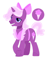 Size: 406x476 | Tagged: safe, artist:6-fingers-lover, oc, oc only, oc:cotton candy, pony, unicorn, apron, clothes, crossdressing, femboy, magical lesbian spawn, male, offspring, parent:pinkie pie, parent:sugar belle, parents:sugarpie, simple background, solo, stallion, transparent background
