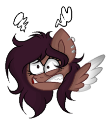 Size: 320x371 | Tagged: safe, artist:mintoria, oc, oc only, oc:sleep chocolate, pegasus, pony, angry, bust, female, mare, portrait, simple background, solo, transparent background