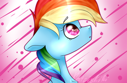 Size: 2000x1300 | Tagged: safe, artist:katzishiki, rainbow dash, pony, g4, bust, cute, dashabetes, female, portrait, solo