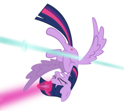 Size: 980x876 | Tagged: safe, twilight sparkle, alicorn, pony, g4, the cutie re-mark, beam, cropped, female, flying, glowing horn, horn, magic, simple background, twilight sparkle (alicorn), vector, white background