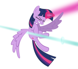 Size: 979x875 | Tagged: safe, twilight sparkle, alicorn, pony, g4, the cutie re-mark, beam, belly, cropped, dodge, female, flying, magic, solo, twilight sparkle (alicorn), vector, wings