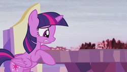 Size: 1280x720 | Tagged: safe, screencap, twilight sparkle, alicorn, pony, g4, the cutie re-mark, alternate timeline, crystal war timeline, cutie map, female, solo, twilight sparkle (alicorn), worried