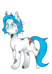 Size: 2507x3541 | Tagged: safe, artist:jodi sli, oc, oc only, earth pony, pony, cutie mark, female, happy, high res, looking at you, shading, simple background, smiling, solo, white background