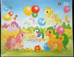 Size: 990x767 | Tagged: safe, edit, photographer:sweetbubbles, gusty, heart throb, lofty, tutti frutti, g1, official, blushing, irl, merchandise, milton bradley, photo, puzzle
