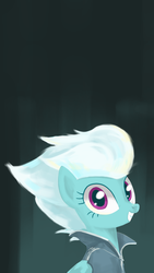 Size: 750x1334 | Tagged: safe, artist:soshyqqq, fleetfoot, pegasus, pony, g4, abstract background, bust, clothes, female, jacket, looking at you, mare, smiling, solo, warmup suit