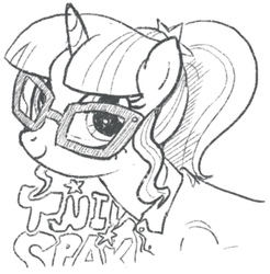 Size: 656x667 | Tagged: safe, artist:soshyqqq, sci-twi, twilight sparkle, alicorn, pony, g4, female, glasses, mare, monochrome, solo, twilight sparkle (alicorn)