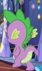 Size: 353x593 | Tagged: safe, screencap, spike, dragon, a flurry of emotions, g4, season 7, cropped, male, rear view, solo