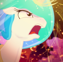 Size: 1175x1160 | Tagged: safe, artist:light262, artist:lummh, princess celestia, alicorn, pony, comic:timey wimey, g4, female, magic, mare, open mouth