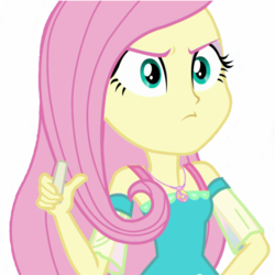 Size: 1536x1536 | Tagged: safe, edit, edited screencap, editor:lonely fanboy48, screencap, fluttershy, a little birdie told me, equestria girls, g4, my little pony equestria girls: better together, chalk, clothes, confident, cute, dork, female, geode of fauna, magical geodes, shyabetes, simple background, solo, transparent background