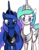 Size: 1071x1380 | Tagged: safe, artist:pencils, edit, editor:childofthenight, princess celestia, princess luna, alicorn, pony, comic:anon's pie adventure, g4, alicorns only, background removed, cute, duo, female, mare, royal sisters, simple background, sisters, smiling, transparent background, varying degrees of want