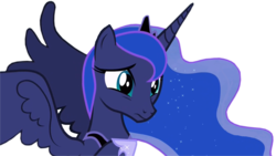 Size: 1920x1080 | Tagged: safe, edit, edited screencap, editor:childofthenight, screencap, princess luna, alicorn, pony, a royal problem, g4, background removed, cute, female, lunabetes, mare, raised hoof, simple background, solo, spread wings, transparent background, wings