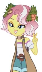 Size: 420x718 | Tagged: safe, edit, edited screencap, screencap, vignette valencia, equestria girls, equestria girls specials, g4, my little pony equestria girls: better together, my little pony equestria girls: rollercoaster of friendship, background removed, female, me my selfie and i, not a vector, peace sign, simple background, solo, transparent background