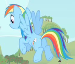 Size: 326x279 | Tagged: safe, screencap, rainbow dash, pegasus, pony, bats!, g4, butt, cropped, female, flying, mare, plot, solo