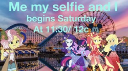 Size: 2022x1129 | Tagged: dead source, safe, artist:php77, editor:php77, applejack, rarity, sci-twi, sunset shimmer, twilight sparkle, vignette valencia, equestria girls, equestria girls series, g4, rollercoaster of friendship, california adventure, disneyland, me my selfie and i, ponied up, sci-twilicorn, super ponied up