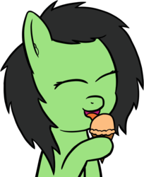 Size: 763x934 | Tagged: safe, artist:craftycirclepony, oc, oc only, oc:filly anon, pony, bust, cute, eyes closed, female, filly, food, hoof hold, ice cream, ice cream cone, licking, open mouth, sherbet, simple background, solo, tongue out, transparent background
