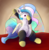 Size: 4324x4437 | Tagged: safe, artist:greyscaleart, artist:pabbley, color edit, edit, princess celestia, alicorn, pony, g4, absurd resolution, armpits, belly button, blushing, clothes, colored, cute, cutelestia, female, mare, smol, socks, solo, yawn