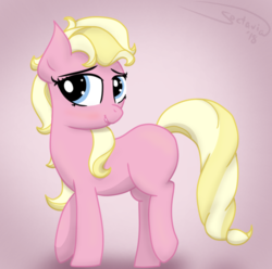 Size: 1087x1080 | Tagged: safe, artist:soctavia, oc, oc only, oc:sage, pony, bedroom eyes, female, lip bite, mare, simple background, solo