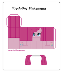 Size: 600x699 | Tagged: safe, artist:grapefruitface1, pinkie pie, earth pony, pony, g4, party of one, craft, female, papercraft, pinkamena diane pie, printable, solo, toy a day