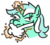 Size: 200x180 | Tagged: safe, artist:jargon scott, lyra heartstrings, pony, unicorn, bust, colored, derp, emoji, female, glowing horn, hand, magic, magic hands, mare, meme, picture for breezies, simple background, solo, thinking, thinking emoji, thonk, transparent background