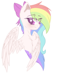 Size: 777x972 | Tagged: safe, artist:electricaldragon, oc, oc only, oc:pastelle song, pegasus, pony, bow, female, hair bow, heart eyes, mare, signature, simple background, solo, transparent background, wingding eyes