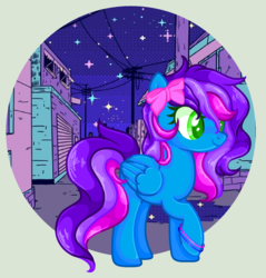 Size: 1704x1780 | Tagged: safe, artist:xxreddevil12xx, oc, oc only, oc:azure acrylic, pegasus, pony, base used, bow, colored pupils, female, hair bow, mare, solo