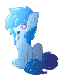 Size: 2000x2500 | Tagged: safe, artist:fkk, oc, oc only, oc:flowheart, goo, goo pony, original species, chibi, female, high res, mare, simple background, solo, transparent background