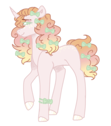 Size: 497x564 | Tagged: safe, artist:galarose12, oc, oc only, oc:pink rose (galarose12), pony, unicorn, female, mare, offspring, parent:big macintosh, parent:sweetie belle, parents:sweetiemac, ribbon, simple background, solo, transparent background