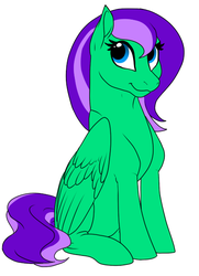 Size: 429x593 | Tagged: safe, artist:mythpony, oc, oc only, oc:shamrock shine, pegasus, pony, female, mare, simple background, sitting, solo, transparent background