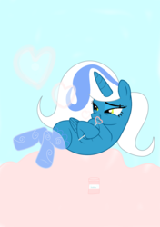 Size: 2039x2894 | Tagged: safe, artist:riofluttershy, oc, oc only, oc:fleurbelle, alicorn, pony, alicorn oc, bubble, clothes, heart, high res, lying down, simple background, smiling, socks, solo