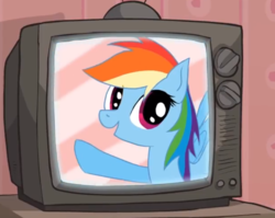 Size: 6500x5174 | Tagged: safe, artist:brody, rainbow dash, g4, absurd resolution, pony cameo, pony reference, television, yo mama