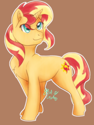 Size: 1800x2400 | Tagged: safe, artist:8bitgalaxy, sunset shimmer, pony, unicorn, g4, female, mare, simple background, solo