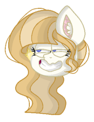 Size: 309x402 | Tagged: safe, artist:mintoria, oc, oc only, oc:buttercorn pop, pony, bust, faic, female, mare, portrait, simple background, solo, transparent background