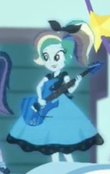Size: 231x365 | Tagged: safe, screencap, rainbow dash, equestria girls, equestria girls specials, g4, my little pony equestria girls: better together, my little pony equestria girls: rollercoaster of friendship, 1950s, 1950s fashion, 50's fashion, alternate hairstyle, clothes, cropped, dress, female, hologram, makeup, rainbow dash always dresses in style