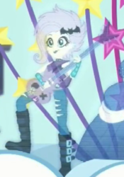 Size: 316x451 | Tagged: safe, screencap, fluttershy, bat, equestria girls, equestria girls specials, g4, my little pony equestria girls: better together, my little pony equestria girls: rollercoaster of friendship, alternate hairstyle, cropped, female, flutterpunk, guitar, hologram, ripped pants