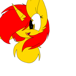 Size: 1024x1024 | Tagged: safe, artist:circuspaparazzi5678, oc, oc only, oc:game point, pony, unicorn, bust, hair over one eye, point commission, portrait, simple background, smiling, solo, transparent background
