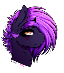 Size: 2260x2540 | Tagged: safe, artist:aaa-its-spook, artist:php128, oc, oc only, oc:spook, demon, demon pony, pony, collaboration, fangs, female, high res, horn, looking at you, purple mane, simple background, solo, transparent background