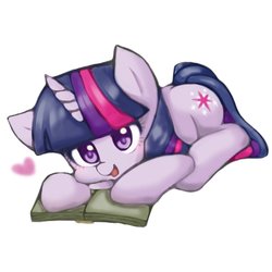 Size: 1000x1000 | Tagged: safe, artist:770nanao15, twilight sparkle, pony, unicorn, g4, book, cute, female, heart, looking at you, mare, simple background, solo, twiabetes, unicorn twilight, white background