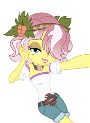 Size: 1500x2052 | Tagged: safe, artist:lifes-remedy, vignette valencia, equestria girls, equestria girls specials, g4, my little pony equestria girls: better together, my little pony equestria girls: rollercoaster of friendship, beauty mark, belt, clothes, female, flirting, hashtag bangs, lidded eyes, lipstick, looking at you, selfie, shorts, simple background, solo, transparent background, vector